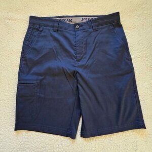 PGA Tour Mens Navy Performance Golf Shorts Size 32 With Stretch Fabric & Pocket